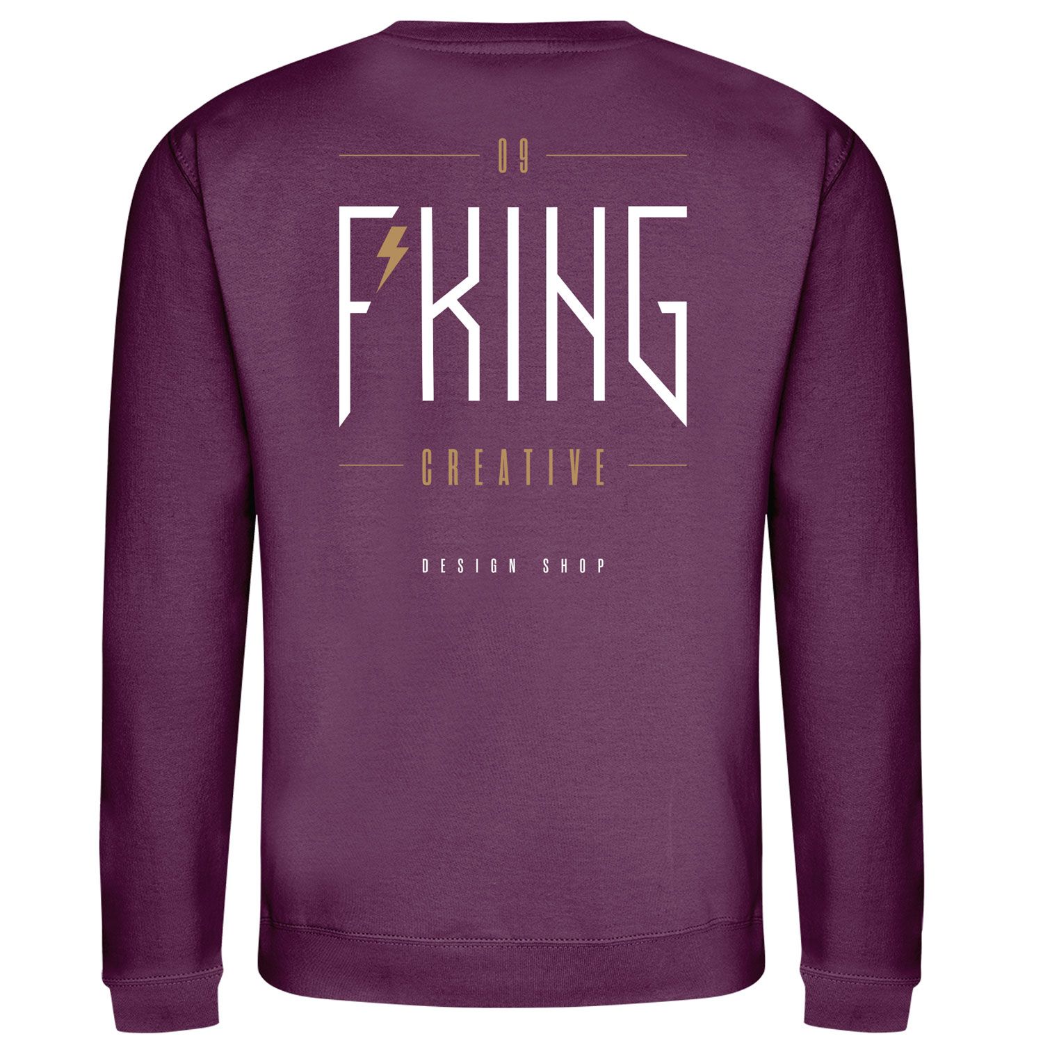 F*King Creative White-Gold Icon DS Sweatshirt - Plum