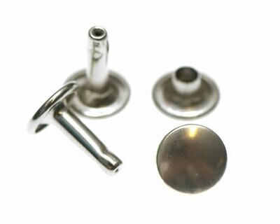 Rivet dubbele kop zilverkleurig kop 9 mm - lange pin