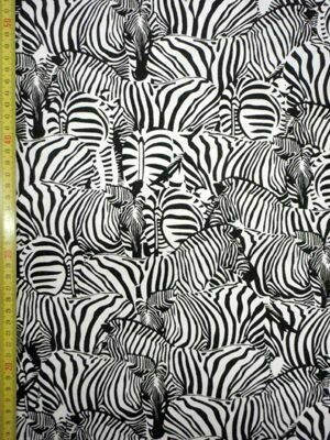 Bedrukte Canvas zwart/wit zebra kudde 200 gr/m²