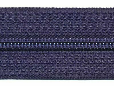 Nylon spiraal rits aan de meter (excl. trekker), donkerblauw