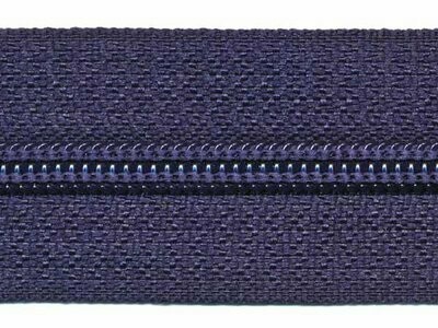 Nylon spiraal rits aan de meter (excl. trekker), donkerblauw