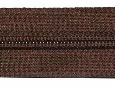 Nylon spiraal rits aan de meter (excl. trekker), bruin