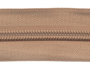 Nylon spiraal rits aan de meter (excl. trekker), beige/zandkleurig