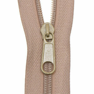 Nylon spiraal rits aan de meter (excl. trekker), beige/zandkleurig