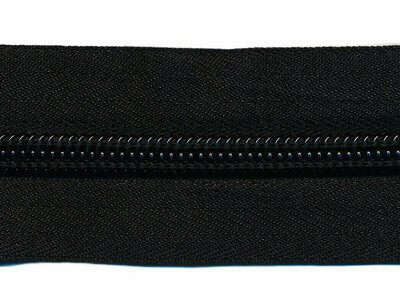 Spiraal rits op rol zwart 8 mm (excl. trekker)