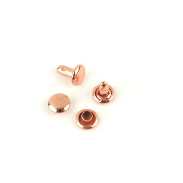 Rivet dubbele kop Rose Gold kleur kop 6 mm