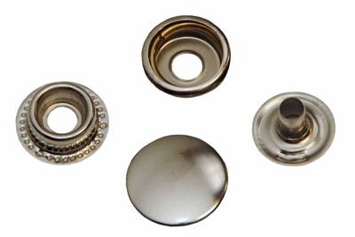 Drukknop nikkel 15 mm