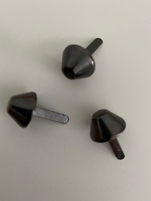 Metalen tasvoetje kleur gunmetal (black) 15 mm