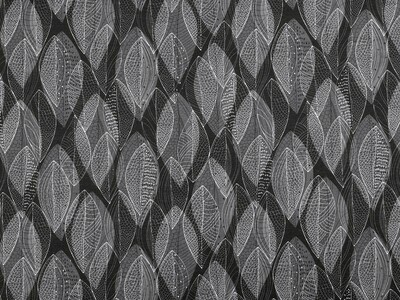 Bedrukte Canvas zwart/wit Leaves 170 gr/m²