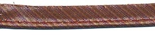 Bruin gestreept metallic piping-/paspelband 1 cm