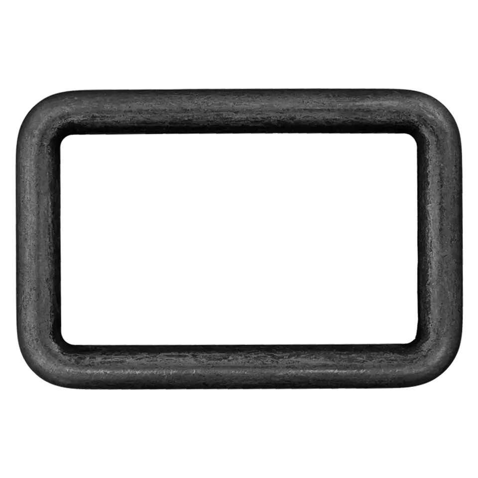 Passant rechthoekig zwart 25 mm