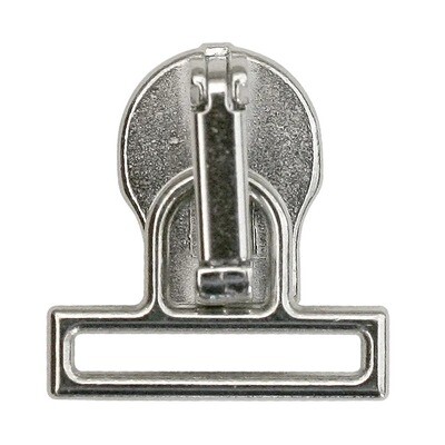 Ritstrekker zilverkleurig rechthoek 1,5 cm