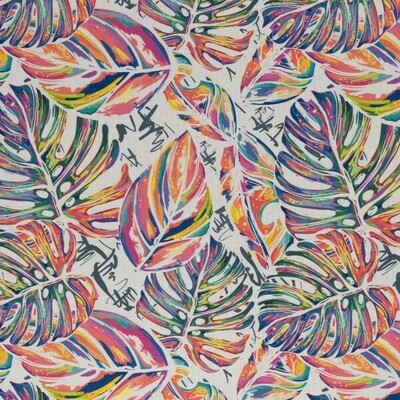 Bedrukte Canvas Leaves, big, multicolored