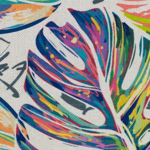 Bedrukte Canvas Leaves, big, multicolored