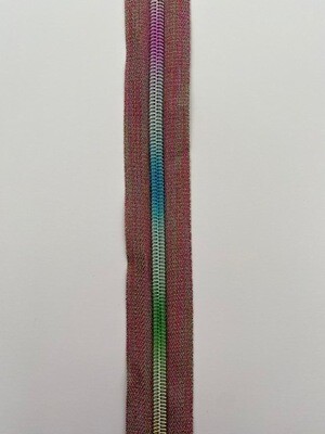 Spiraalrits aan de meter, roze glitter/regenboogkleuren (excl. trekker)