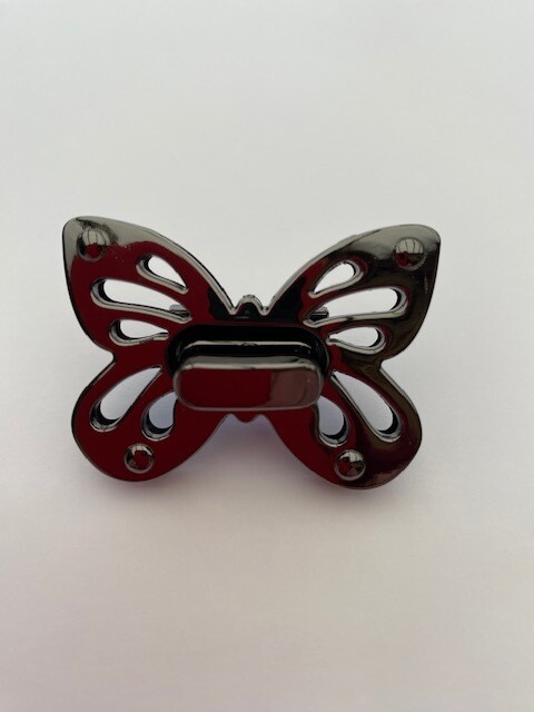 Vlindervormige draai-sluiting Gunmetal black