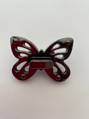 Vlindervormige draai-sluiting Gunmetal black