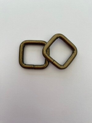 Passant vierkant bronskleurig 20 mm