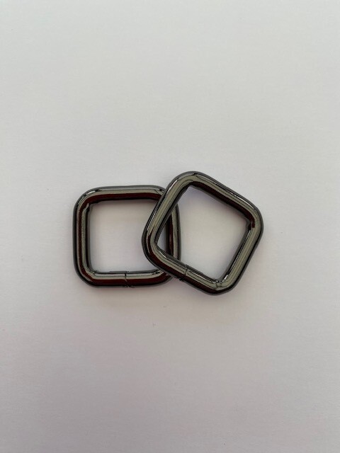 Passant vierkant gunmetal-black-kleurig 20 mm