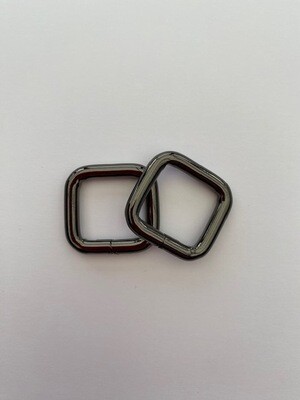 Passant vierkant gunmetal-black-kleurig 20 mm