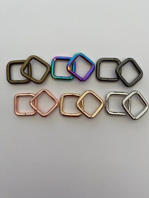 Passant vierkant regenboog (rainbow)-kleurig 20 mm