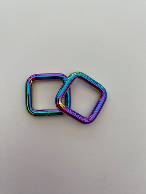 Passant vierkant regenboog (rainbow)-kleurig 20 mm