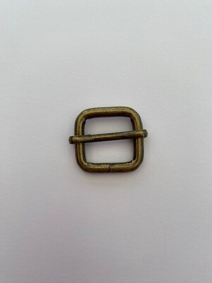 Schuifgesp metaal vierkant bronskleurig 20 mm