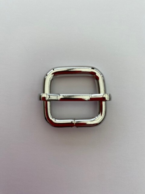 Schuifgesp metaal vierkant zilverkleurig 20 mm