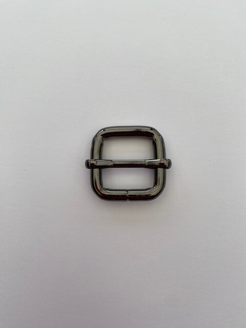 Schuifgesp metaal vierkant gunmetal-black- kleurig 20 mm