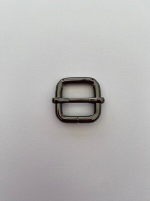 Schuifgesp metaal vierkant gunmetal-black- kleurig 20 mm