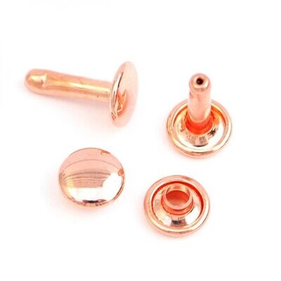 Rivet dubbele kop roze/gold-kleurig kop 9 mm - lange pin