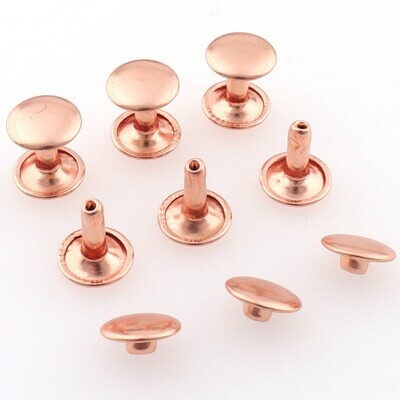 Rivet dubbele kop roze/gold-kleurig kop 9 mm - lange pin