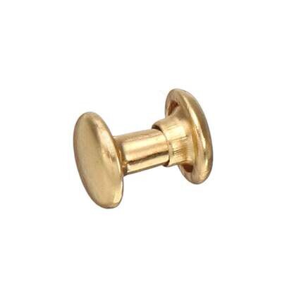 Rivet dubbele kop goudkleurig kop 6 mm