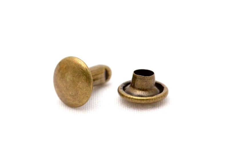 Rivet dubbele kop bronskleurig kop 6 mm