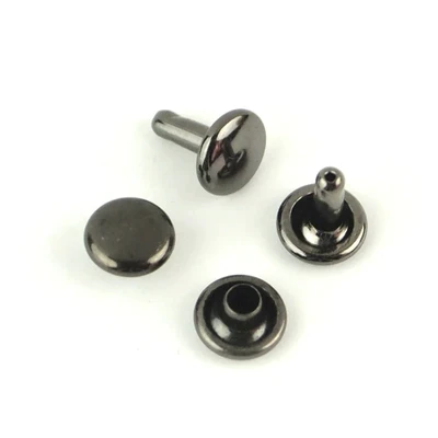 Rivet dubbele kop gunmetal-black-kleurig kop 6 mm