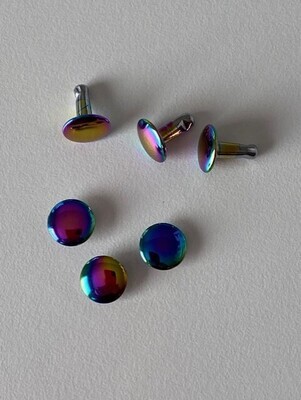 Rivet dubbele kop regenboogkleurig, kop 9 mm
