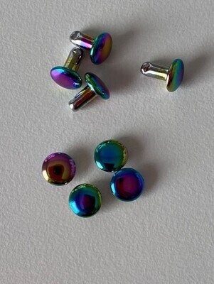 Rivet dubbele kop regenboogkleuren, kop 6 mm