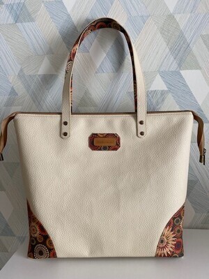Kunstleer mat effen licht-beige
