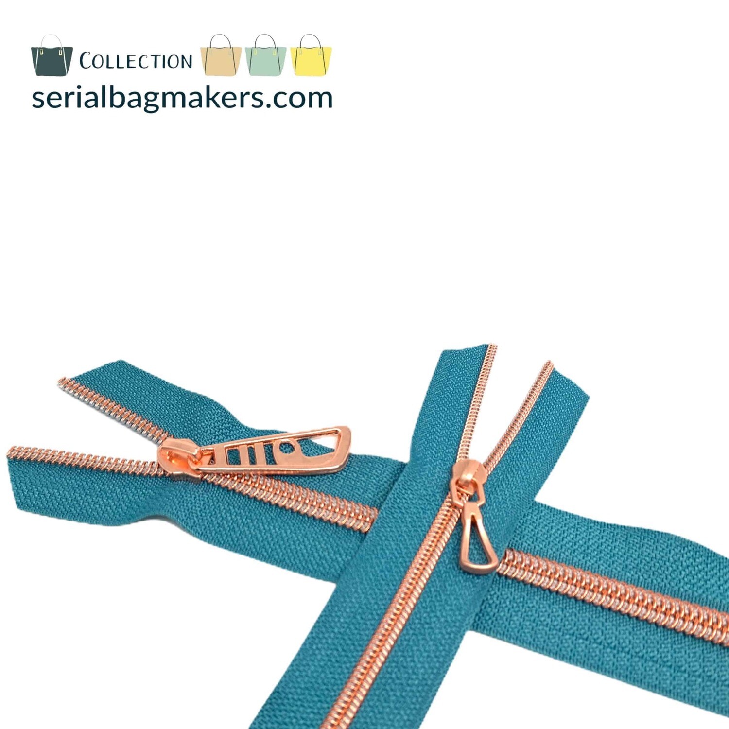 Spiraalrits op rol Turquoise/Rosegold (excl. trekker)