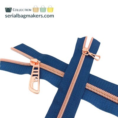 Spiraalrits op rol Stormy Blue/Rosegold (excl. trekker)