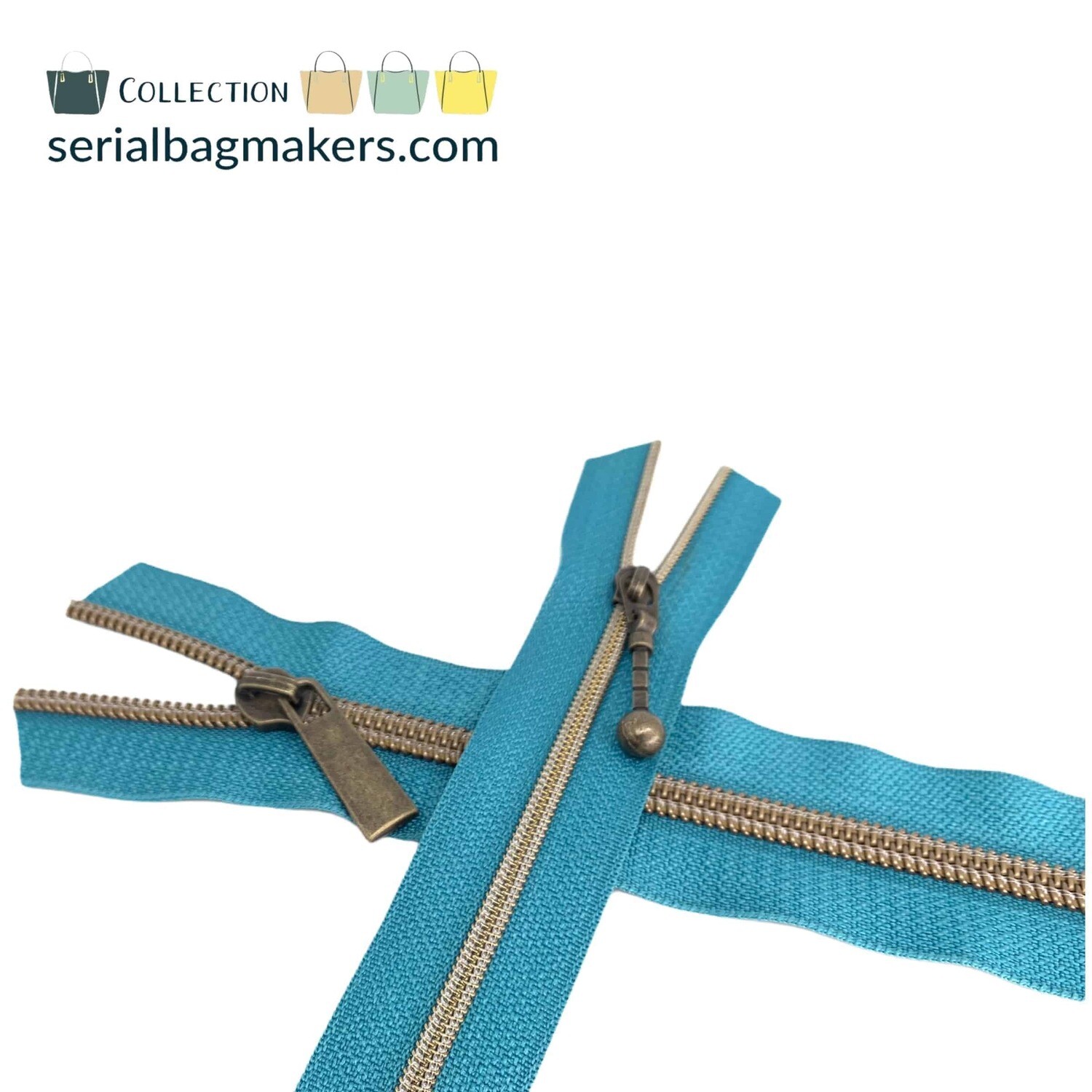 Spiraalrits op rol Turquoise/Brons (excl. trekker)