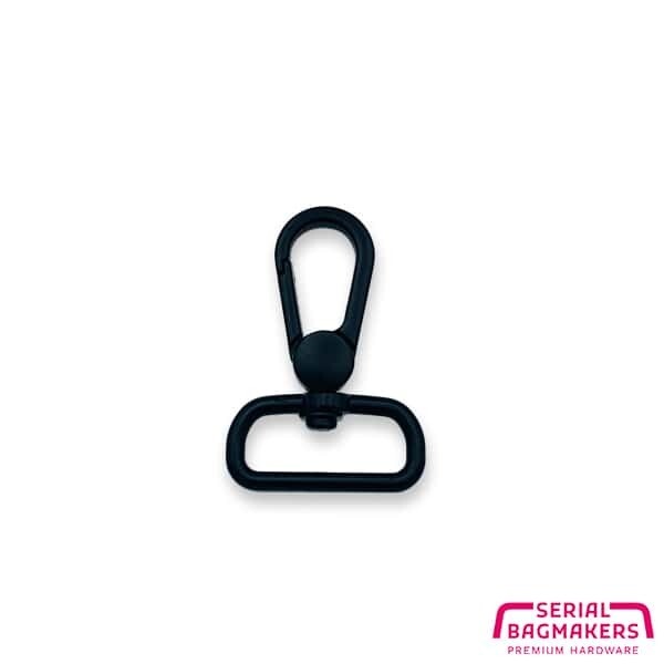Musketon mat-zwartkleurig 25 mm