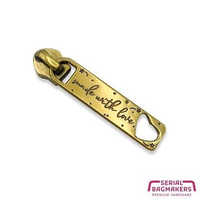 Ritstrekker &#39;Made with love&#39; Antique Gold