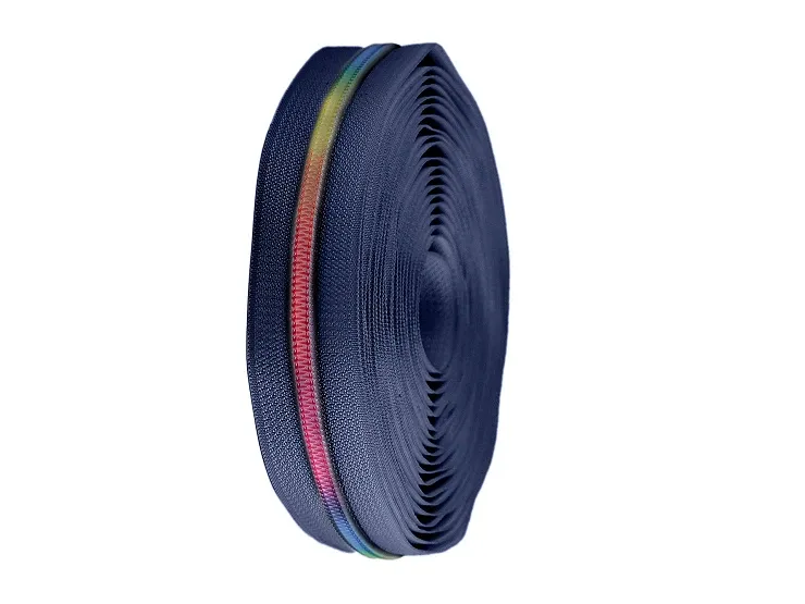 Spiraalrits aan de meter, donkerblauw/regenboogkleuren (excl. trekker)