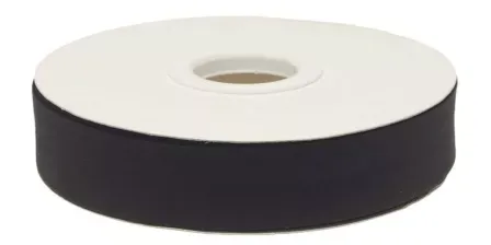 Biaisband gevouwen zwart 20 mm