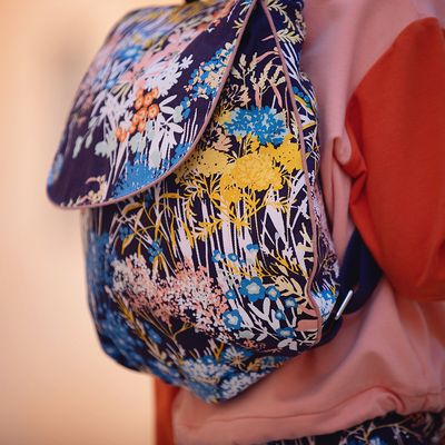 Canvas Cotton Gabardine Twill - Wild Flowers - Avondblauw