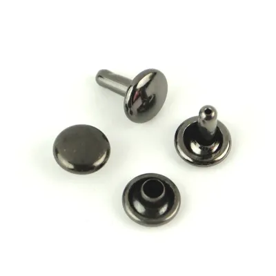Rivet dubbele kop gunmetal-black-kleurig kop 6 mm
