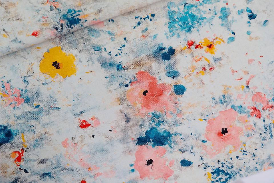 Canvas Cotton Gabardine Twill - Roses on Canvas