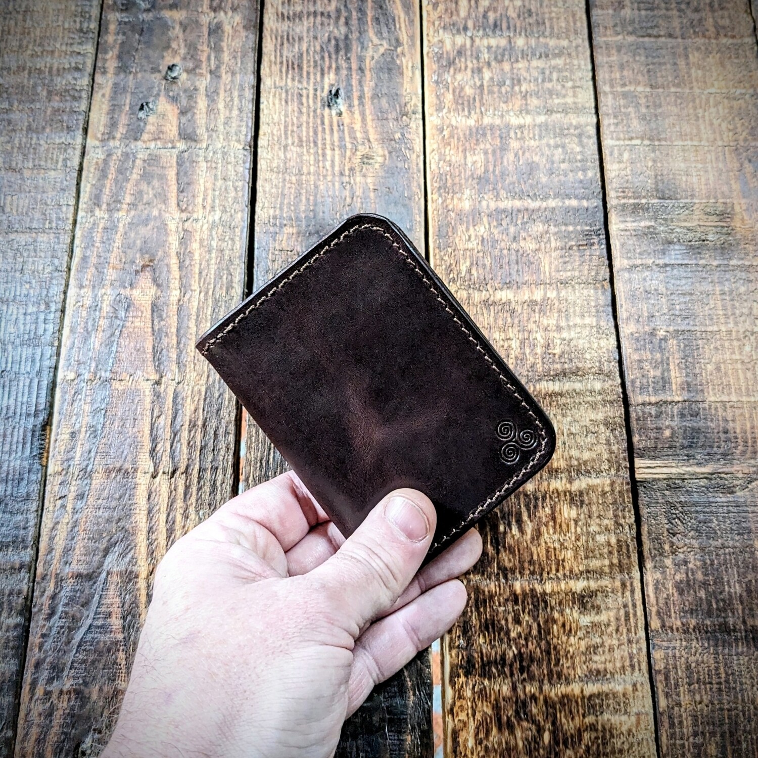 Folded Minimalist Wallet (Vintage Dark Brown)