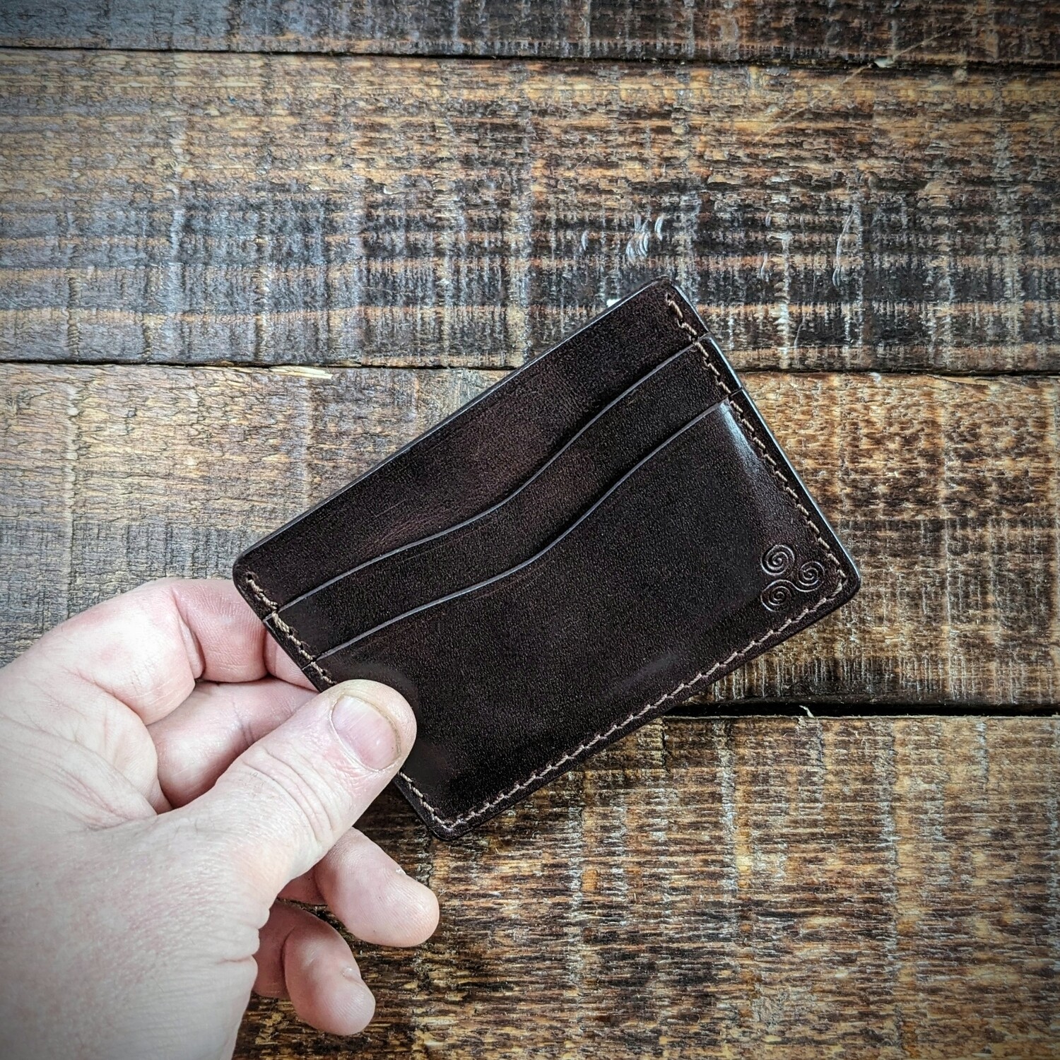 Three-Pocket Minimalist Wallet (Dark Brown)